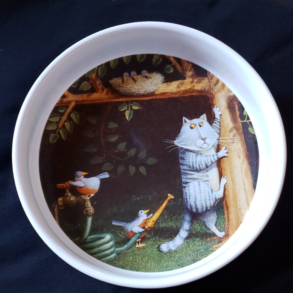 "C" is for Cat Ned Young ceramic bowl pet food bowl
